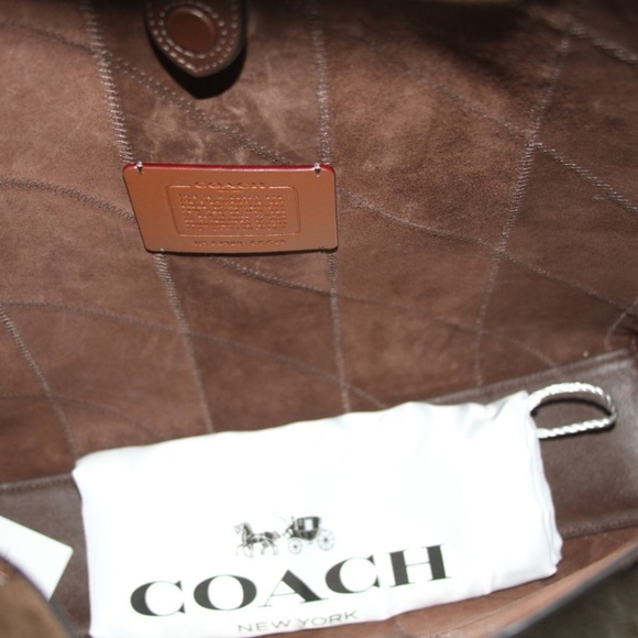 NWT Coach Brooklyn Shoulder Bag 39 Maple Multi Snakeskin Leather Suede Patchwork - Picture 3 of 3